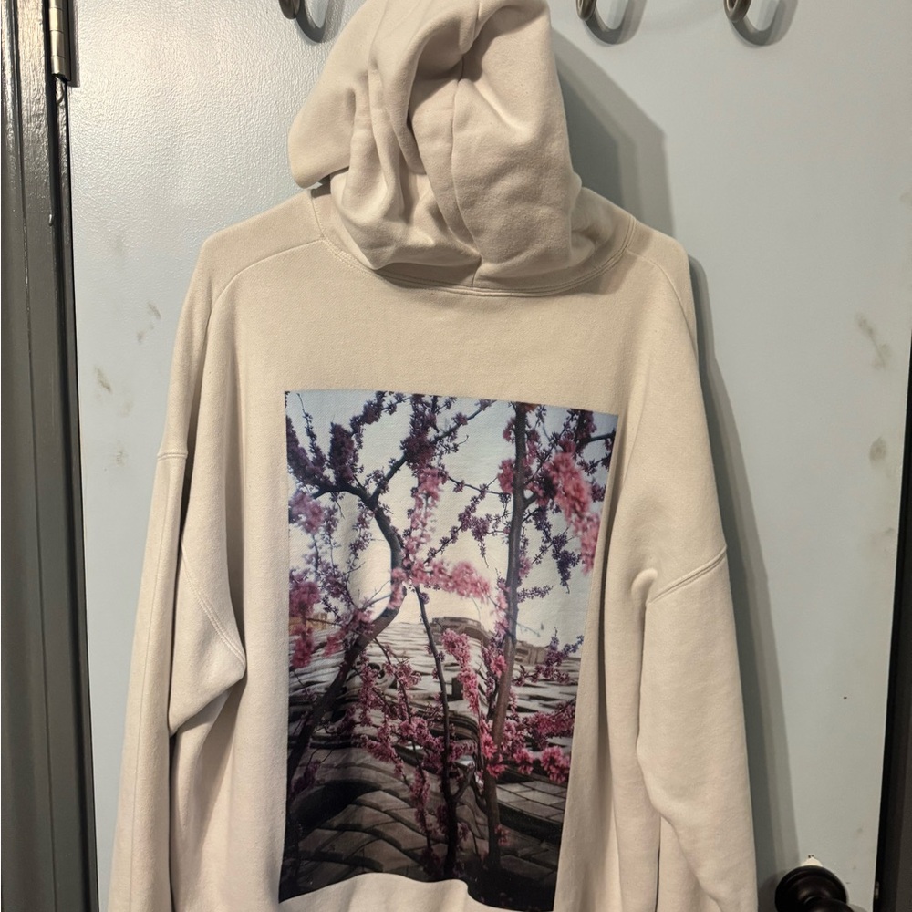 RARE Essentials Cream Hoodie with Floral Graphic